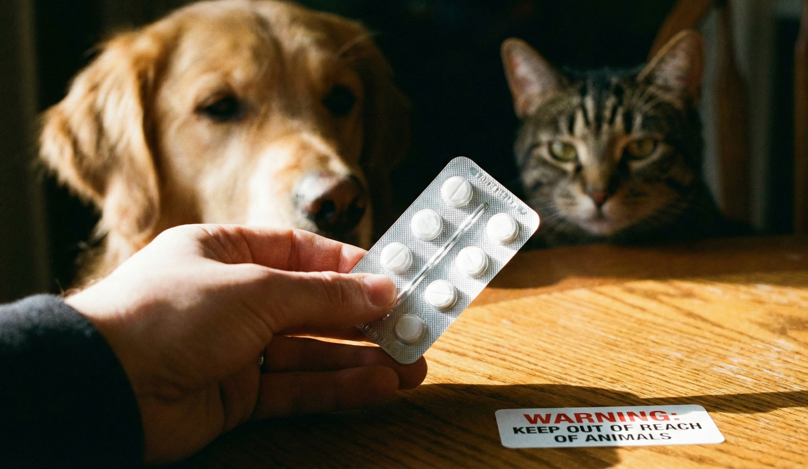 medicamentos humanos proibidos para cães e gatos